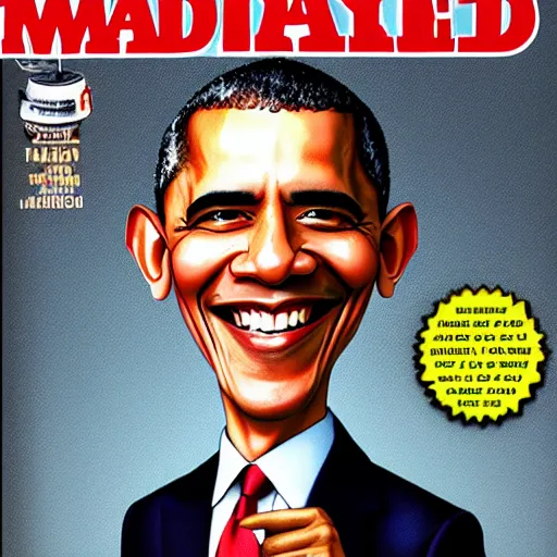 Image similar to mad magazine cover photo portrait caricature barack obama