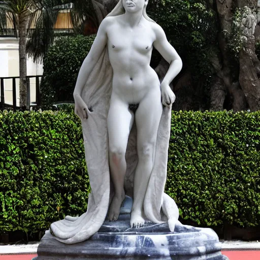 Image similar to a marmor statue of Mila Kunis by Michelangelo