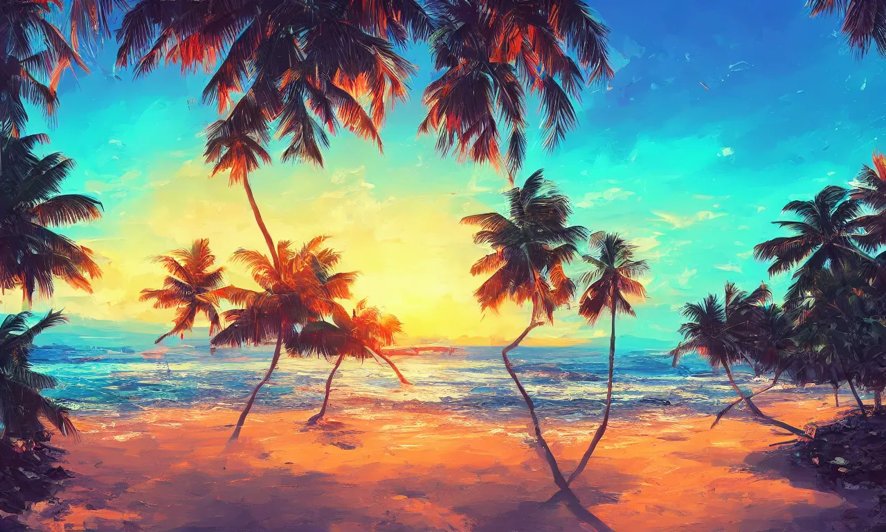 Image similar to paradise beach by alena aenami artworks in 4 k