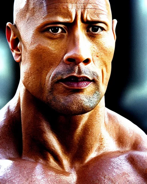 Image similar to film still close up shot of dwayne johnson as maximus from the movie gladiator. photographic, photography