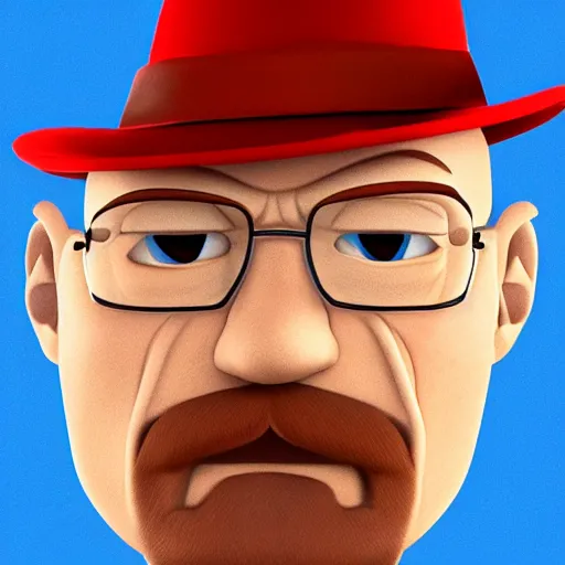 Image similar to walter white as a pixar character