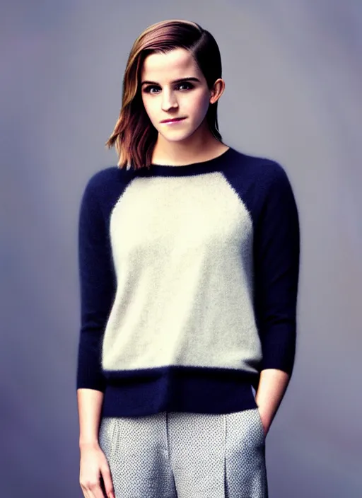 Prompt: kathulu sweater made of cashmere on Emma Watson