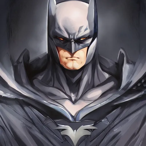 Image similar to concept art, anime portrait of batman as an anime antagonist by Stanley Artgerm Lau, WLOP, Rossdraws, James Jean, Andrei Riabovitchev, Marc Simonetti, and Sakimichan, trending on artstation