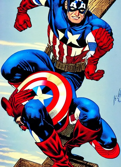 Image similar to captain america reimagined. portrait by clyde caldwell and jean giraud and anton otto fischer and john philip falter and will eisner and gil elvgren