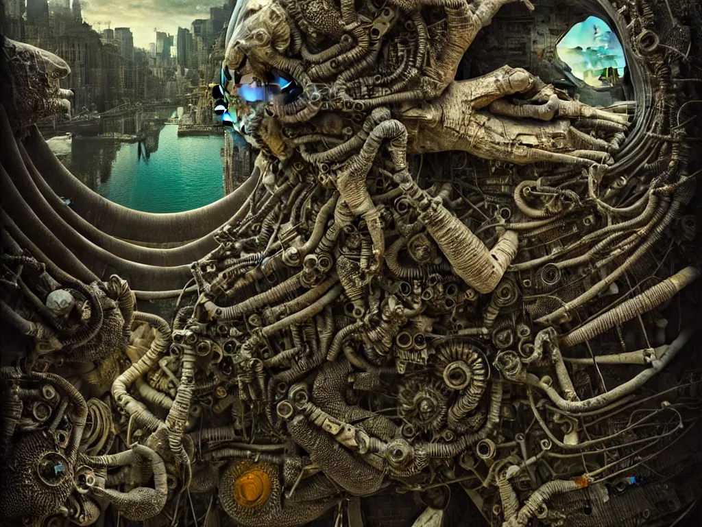 Prompt: highly detailed photo of living is the illusion of dying, trending on deviantart, neo surrealism, sharp focus, 4 k, a lot of little details, octane, masterpiece, art by max ernst