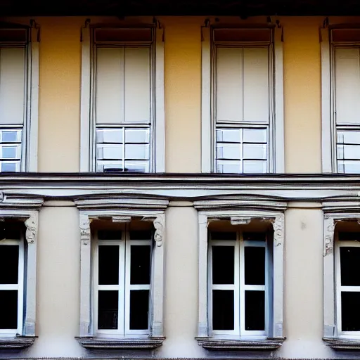 Image similar to a french building. sunset lighting.