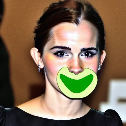 Prompt: avocado with a face of emma watson