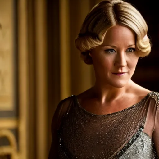 Prompt: Helene Fischer in downton Abbey, movie still, 8k, HD