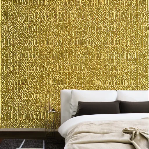 Image similar to symmetry, repeating pattern gold wall paper. art deco