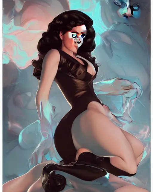 Image similar to a pin up and beautiful fashion charming dreamlke jennifer connelly, symmetrical face symmetrical eyes, character art, art by artgerm lau and wlop and and ilya kuvshinov and john singer sargent, joshua middleton comic art, frostbite 3 engine