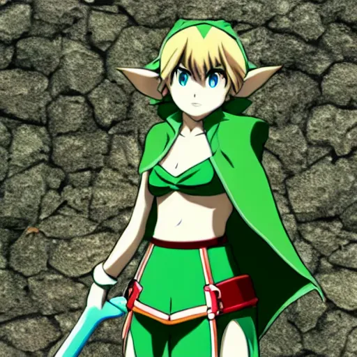 Image similar to saria from zelda in anime style