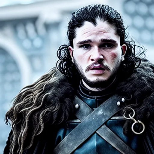 Image similar to jon snow from game of thrones, cinematic, epic