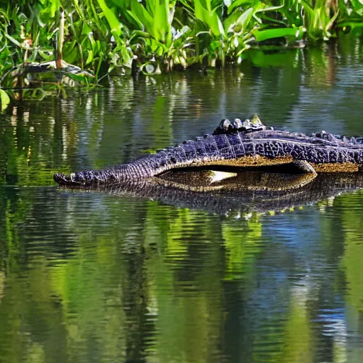 Prompt: photo of alligator in Everglades national park