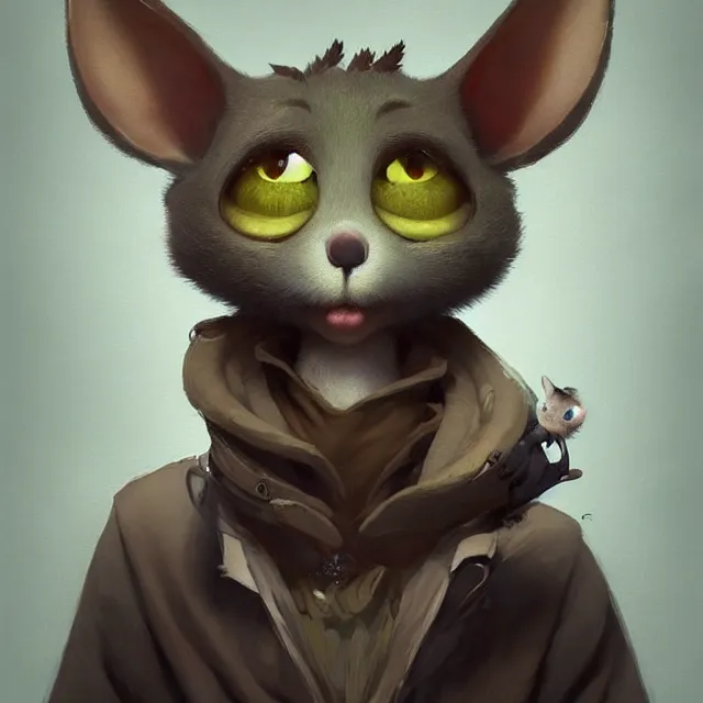 Prompt: a beautiful portrait of a cute anthropomorphic humanoid fursona. big eyes. character design by cory loftis fenghua zhong ryohei hase isma