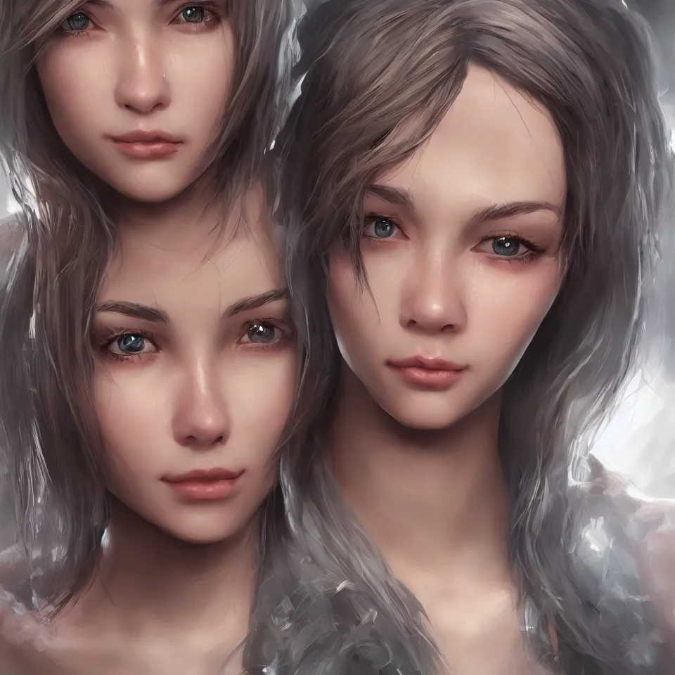 Image similar to cute female portrait, realistic unreal engine, character design, concept art,