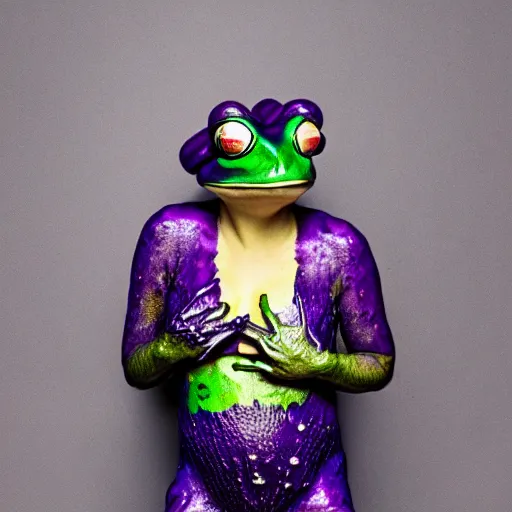 Image similar to a frog inspired by poison created by the make up artist hungry photographed by andrew thomas