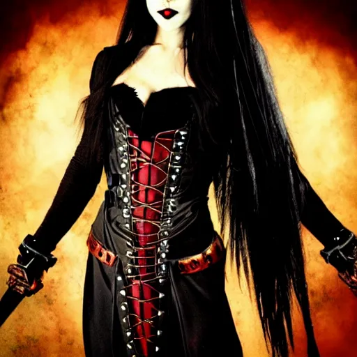 Prompt: photo of vampire warrior queen