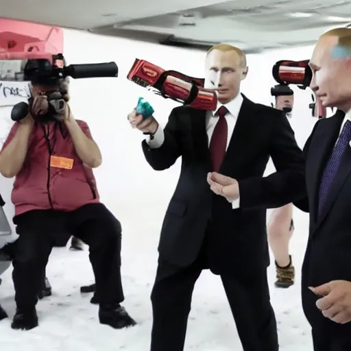 Image similar to putin making a youtube apoligy video