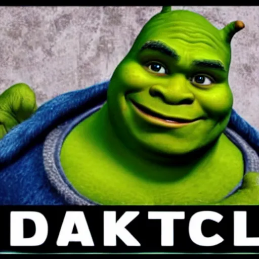 Image similar to shrek but everything has gone awfully incorrect and the world is ruined