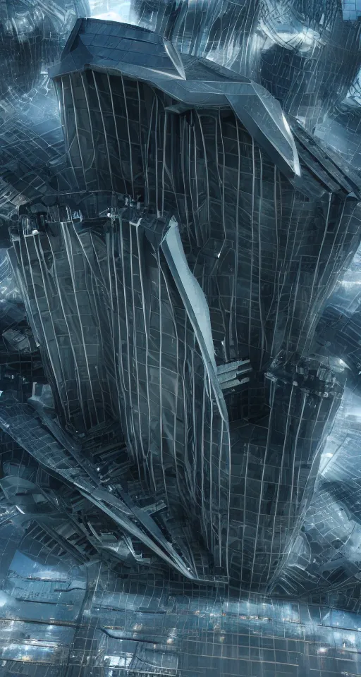 Image similar to huge futuristic building, in style of!! witchcore, detailed, sharp, 8 k