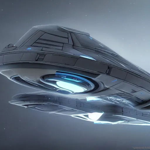 Image similar to rendering of a futuristic starship, halo, military, highly detailed