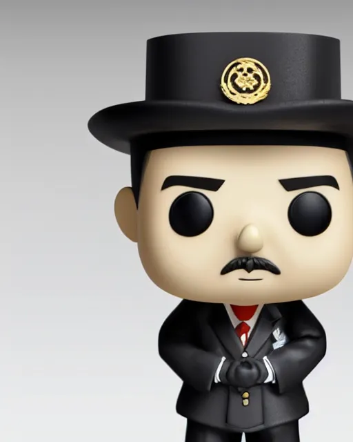 Image similar to full body 3d render of Japanese emperor Hirohito as a funko pop, studio lighting, white background, blender, trending on artstation, 8k, highly detailed