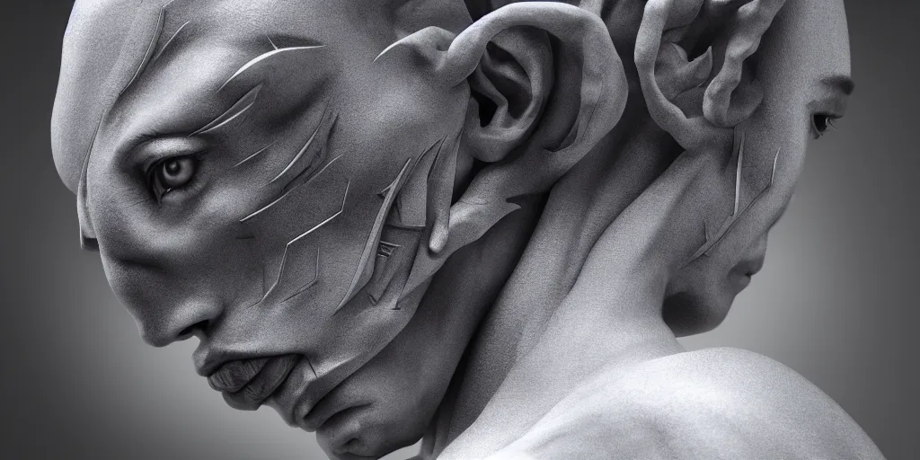 Image similar to hyper realistic photography of a stunningly beautiful cyborg male, intimately holding close, in the style of beth cavener, jin kagetsu,, and wlop, highly detailed, intricate filigree, symmetry, masterpiece, award winning, sharp focus, concept art, highkey lighting, ambient lighting, octane render, 8 k, artstation