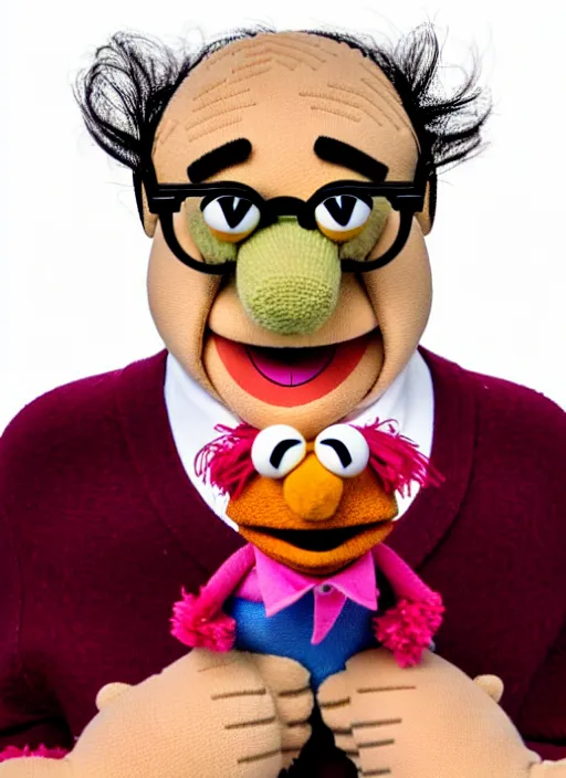 Prompt: studio portrait still of muppet!!!!! danny devito wearing his glasses!!!!!! as a muppet muppet as a muppet, 8 k, studio lighting, key light,