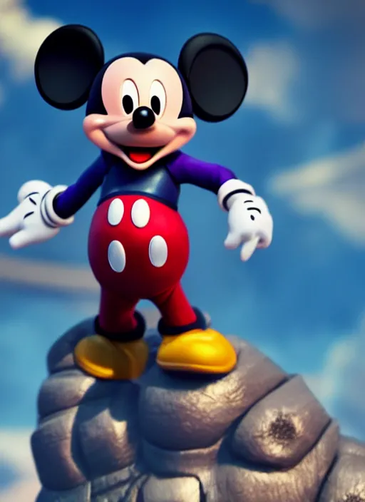 Prompt: Mickey Mouse cast as Thanos, still from Marvel movie, hyperrealistic, 8k, Octane Render,