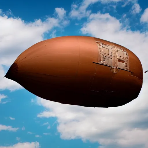 Prompt: brown airship in the sky