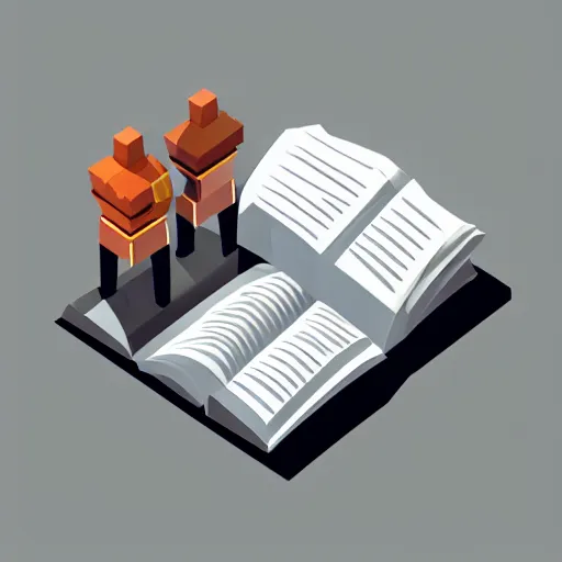 Image similar to isometric vector low poly black Bible icon, cgsociety, volumetric lighting, artstationhq