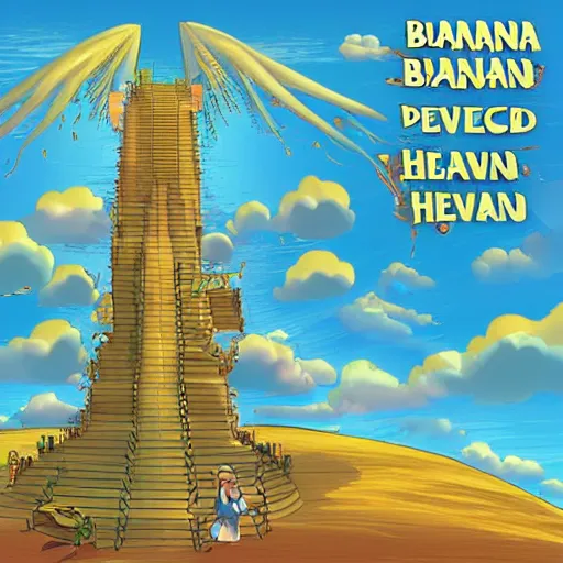 Image similar to banana going to heaven. perfection. digital art by meeple