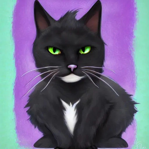 Prompt: black cat fursona