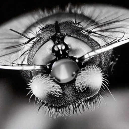 Image similar to a photograph of a fly with donald trump hair