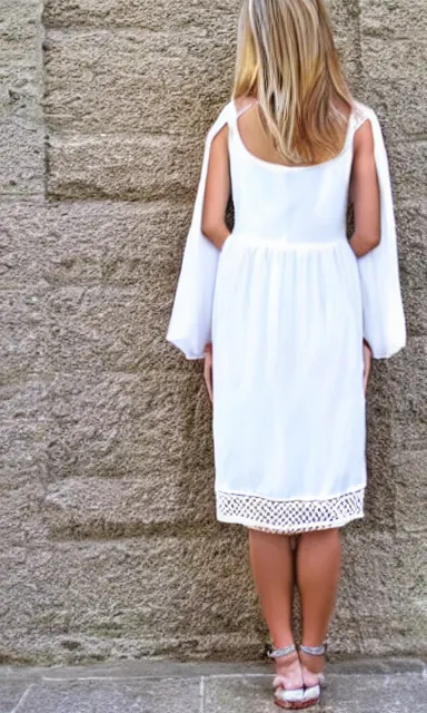 Prompt: a beautiful white dress, summer styled, concept image