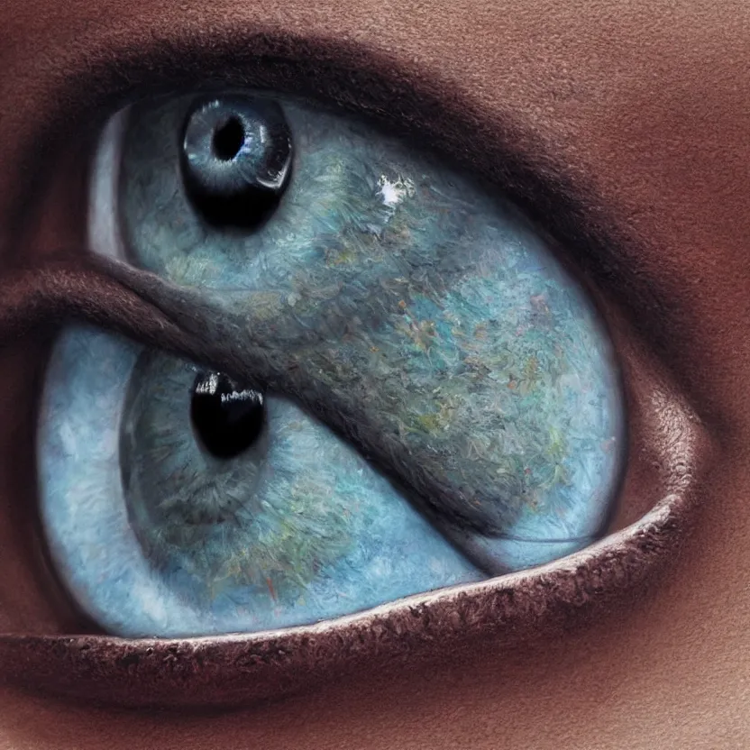 Prompt: a hyperrealistic very detailed 3 d eyeball, very very very realistic digital art, in the style of awele benedict on artstation, 4 k,