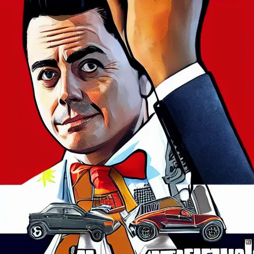 Image similar to Peña Nieto in the style of GTA cover art