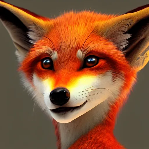 Image similar to award - winning extremely detailed fantasy art of a cute female innocent eyes anthro vulpes vulpes fulva, 4 k