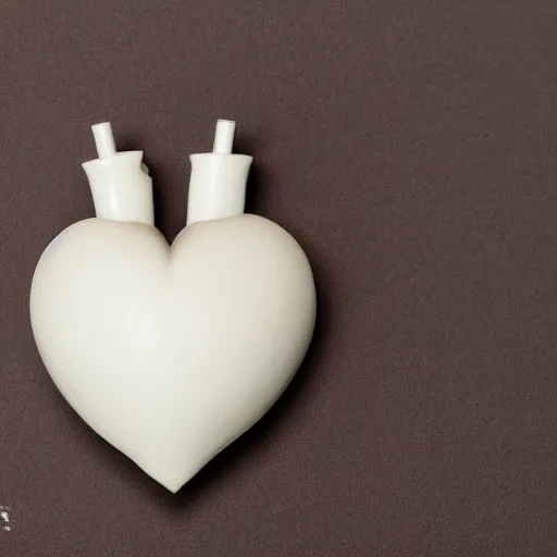 Image similar to anatomically correct bio mechanical heart carved out of ivory, canon 5 d 5 0 mm lens