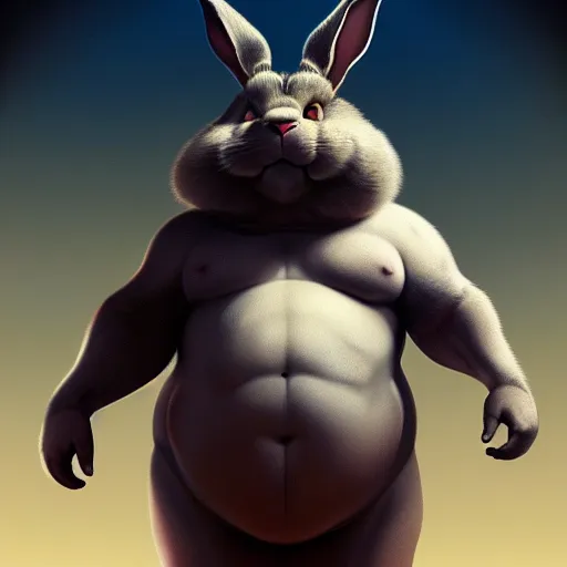 Prompt: portrait of the real life Big Chungus, expressive pose, futuristic, highly detailed, digital painting, artstation, concept art, smooth, sharp focus, dramatic light, studio light, by Henry Fuseli