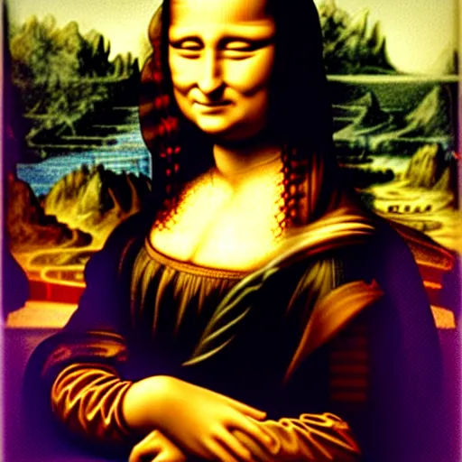 Image similar to mona lisa smoking a cigar