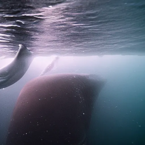 Prompt: real footage of a colossal squid hunting a whale, underwater photography, realistic, 8K, national geographic