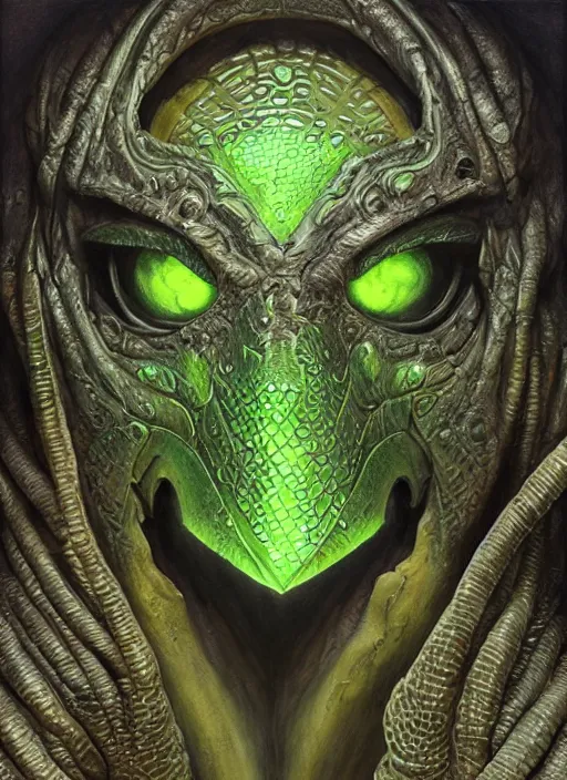 Image similar to lime peel mf doom reptile eyes, metal lime scaled skin. intricate, elegant, highly detailed, centered, digital painting, artstation, concept art, smooth, sour, sharp focus, illustration, artgerm, tomasz alen kopera, peter mohrbacher, donato giancola, joseph christian leyendecker, wlop, frank frazetta