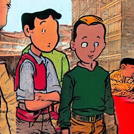 Prompt: tintin in bangladesh, strampunk style