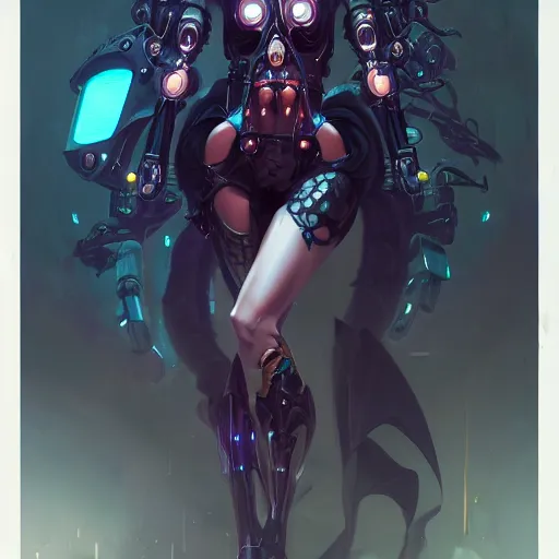 Image similar to a portrait of a beautiful cybernetic mistress of the dark, cyberpunk concept art by pete mohrbacher and wlop and artgerm and josan gonzales, digital art, highly detailed, intricate, sci-fi, sharp focus, Trending on Artstation HQ, deviantart, unreal engine 5, 4K UHD image