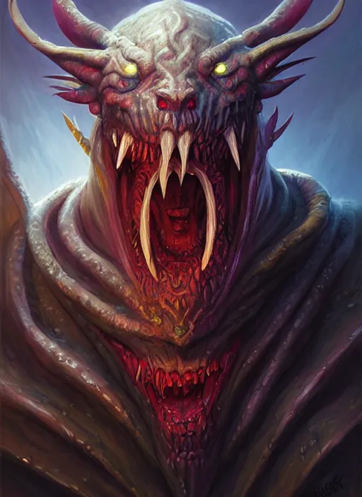 Image similar to a _ fantasy _ style _ portrait _ painting _ of acererak the devourer, dnd, wicked, oil _ painting _ unreal _ 5 _ daz. _ rpg _ portrait _ extremely _ detailed _ artgerm _ greg _ rutkowski _ greg