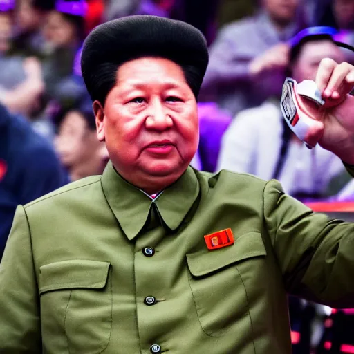 Image similar to Mao Zedong trying to clutch a round for Faze Clan at a CSGO Major, HD photograph