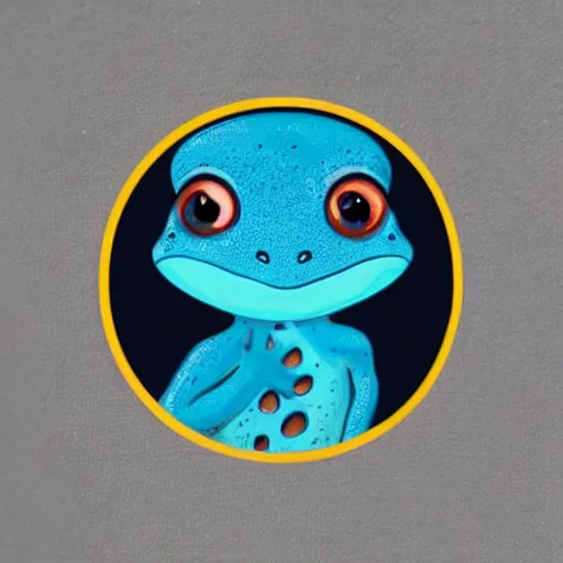 Image similar to blue salamander newt in a grey tuxedo, character icon