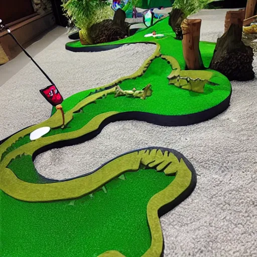 Image similar to detailed plans for an epic dinosaur themed mini golf course