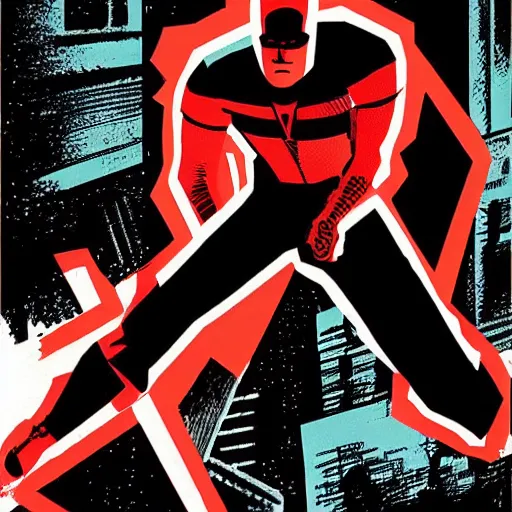 Image similar to daredevil action pose by david aja